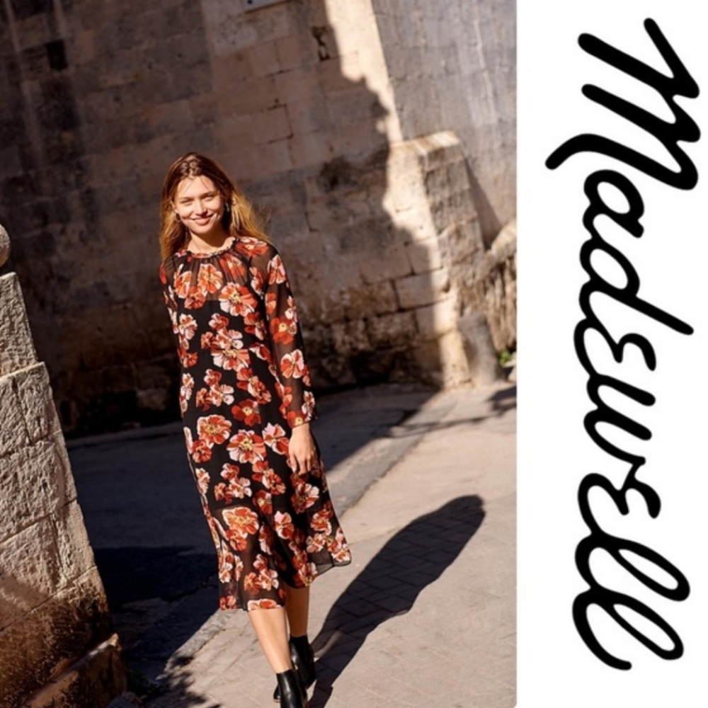 Madewell Shirred Midi Dress